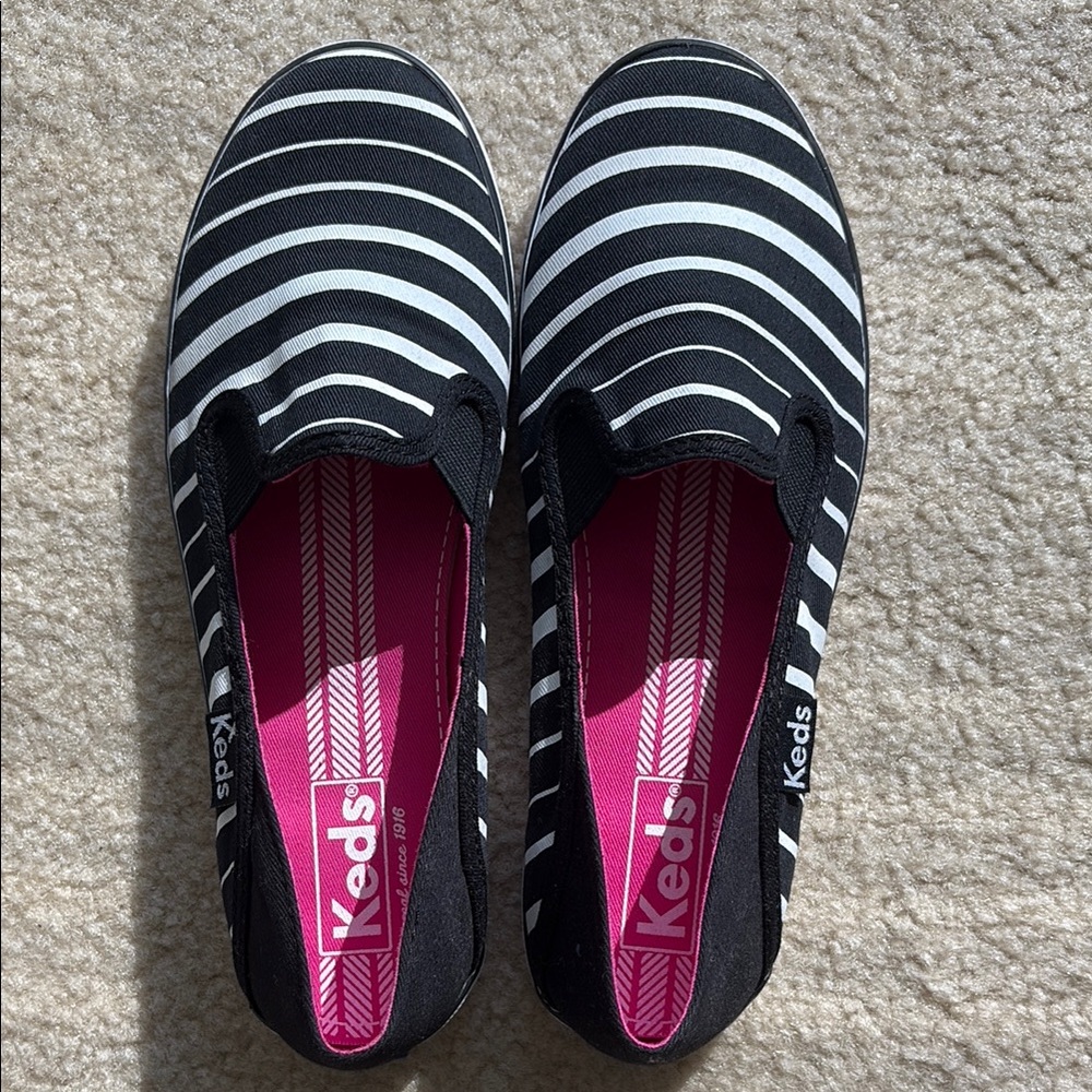 Keds Black and White Striped Sneakers